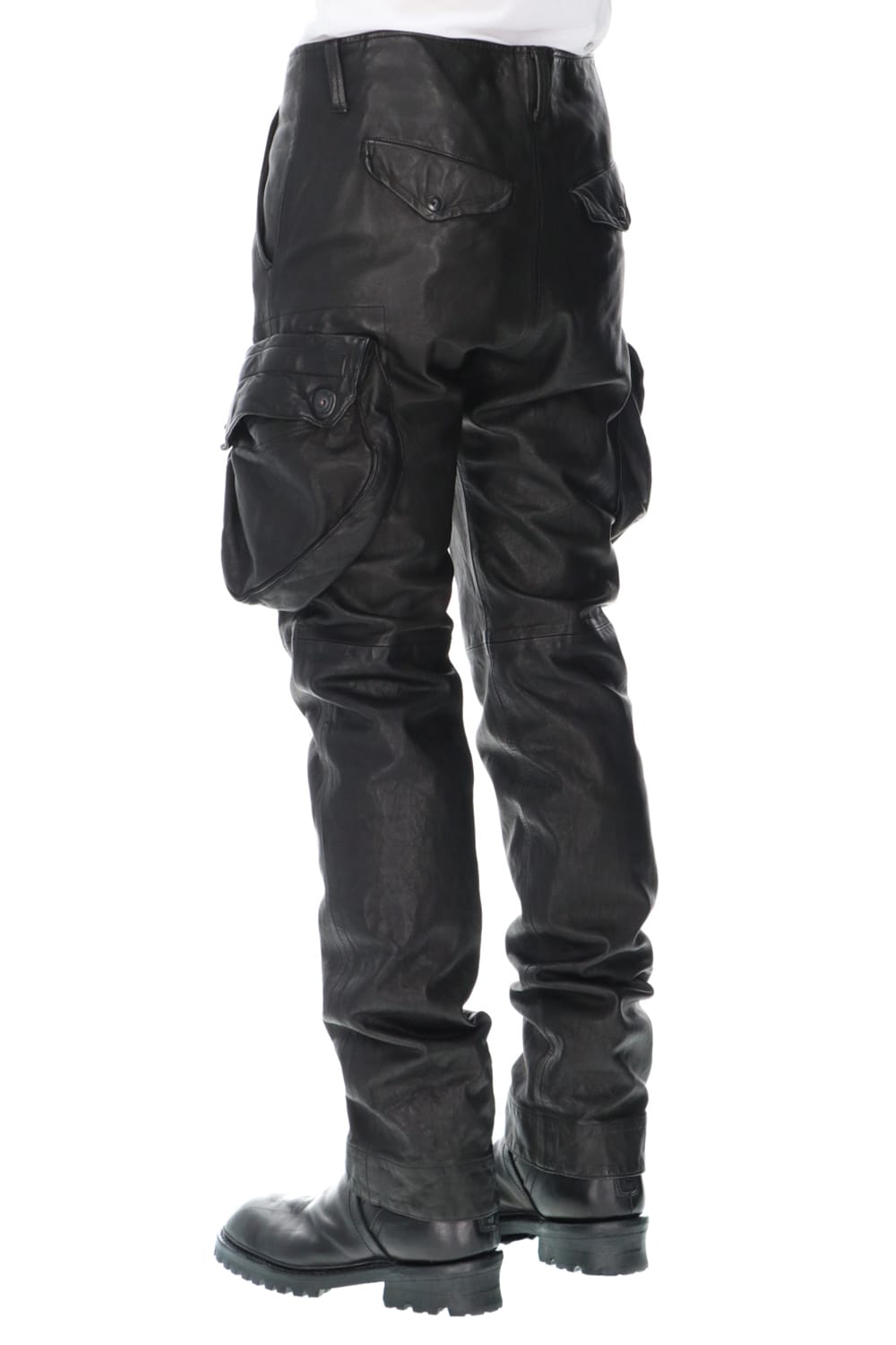 Leather skinny Gas mask Cargo pants