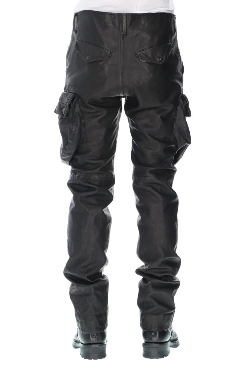Leather skinny Gas mask Cargo pants