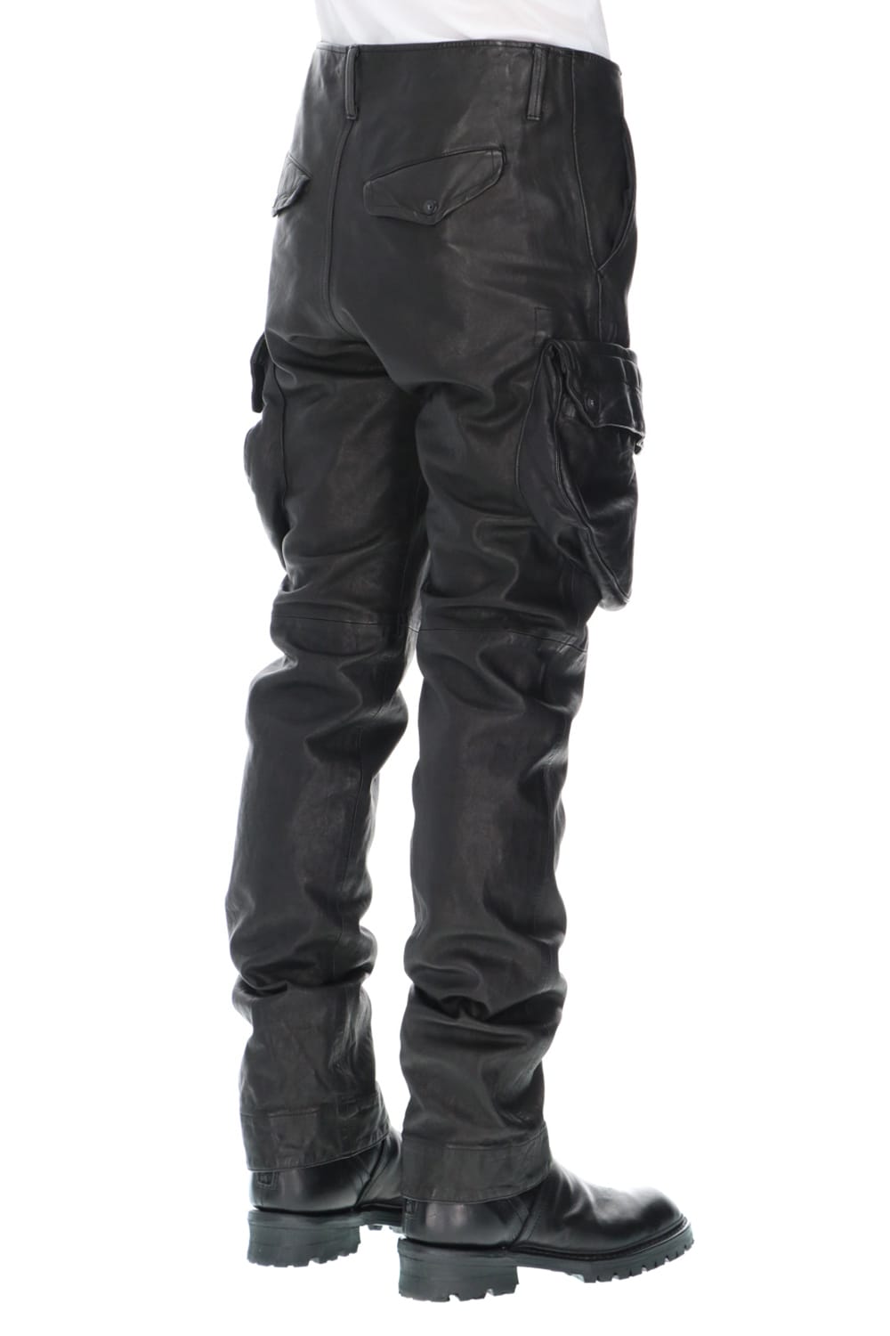 Leather skinny Gas mask Cargo pants