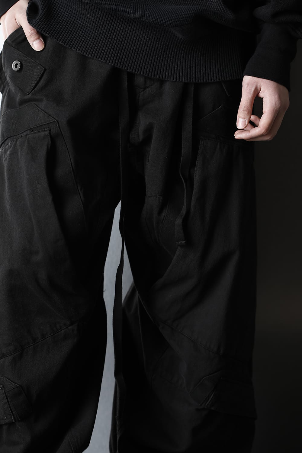 Multi strap Baggy pants Black