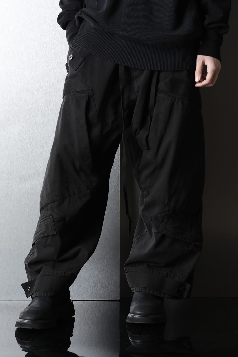 Multi strap Baggy pants Black