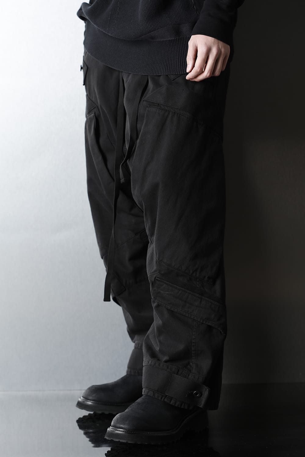 Multi strap Baggy pants Black