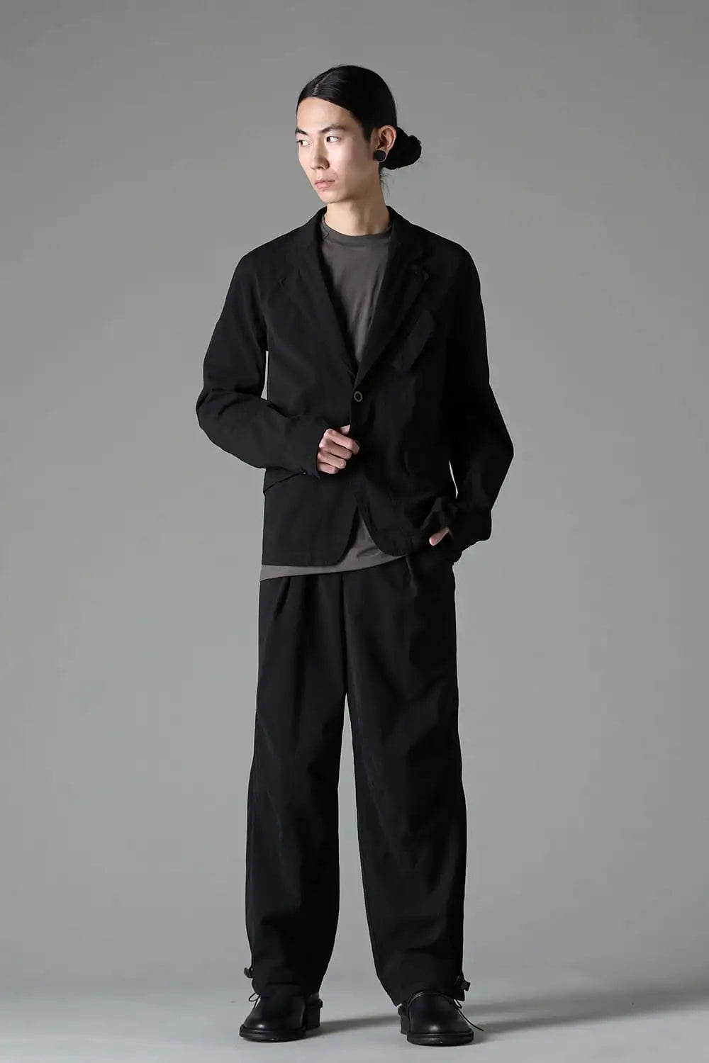 Dry Cotton Wide Trousers  Black