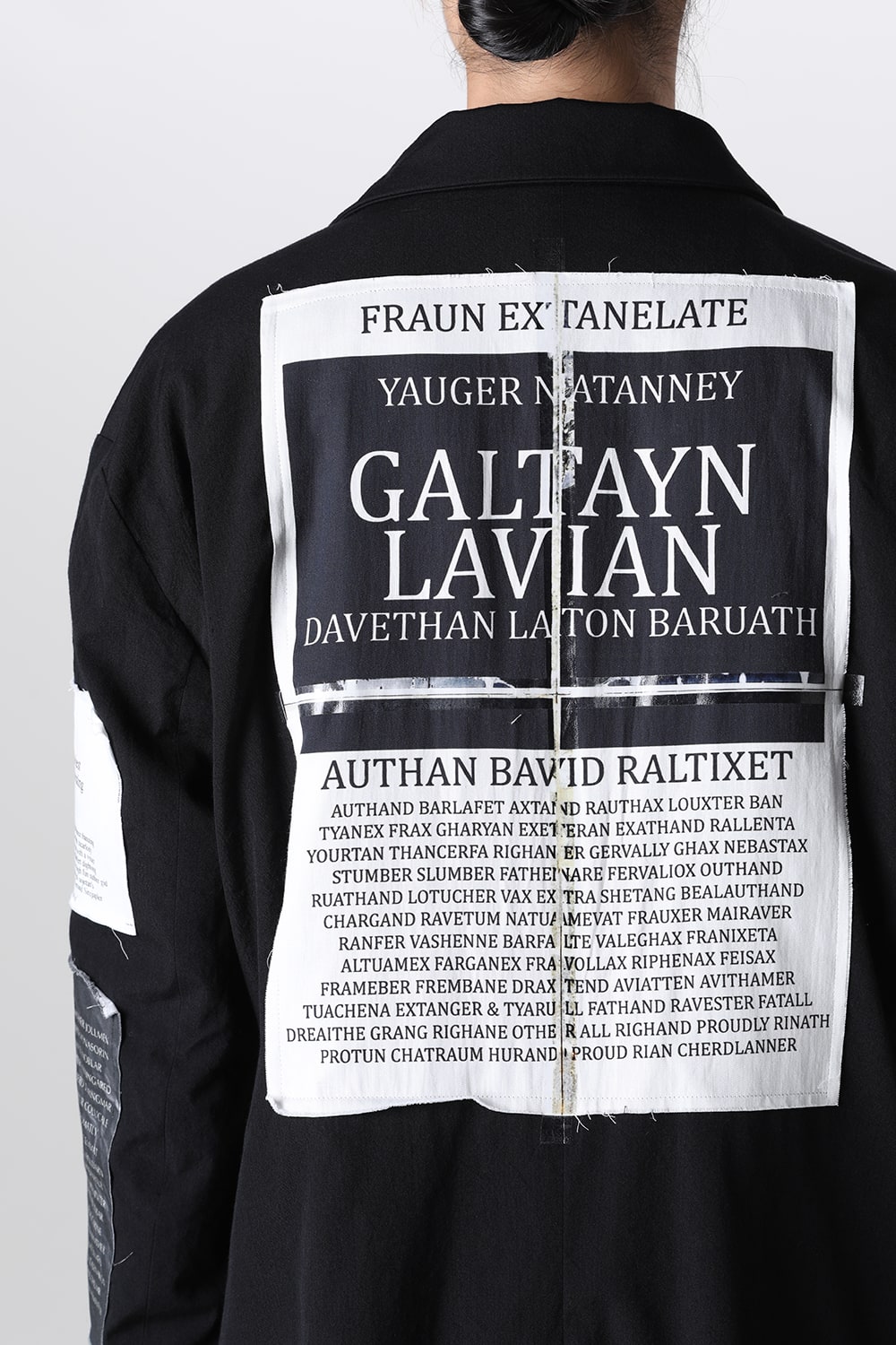 Oversized Long Jacket w/Printed Patches