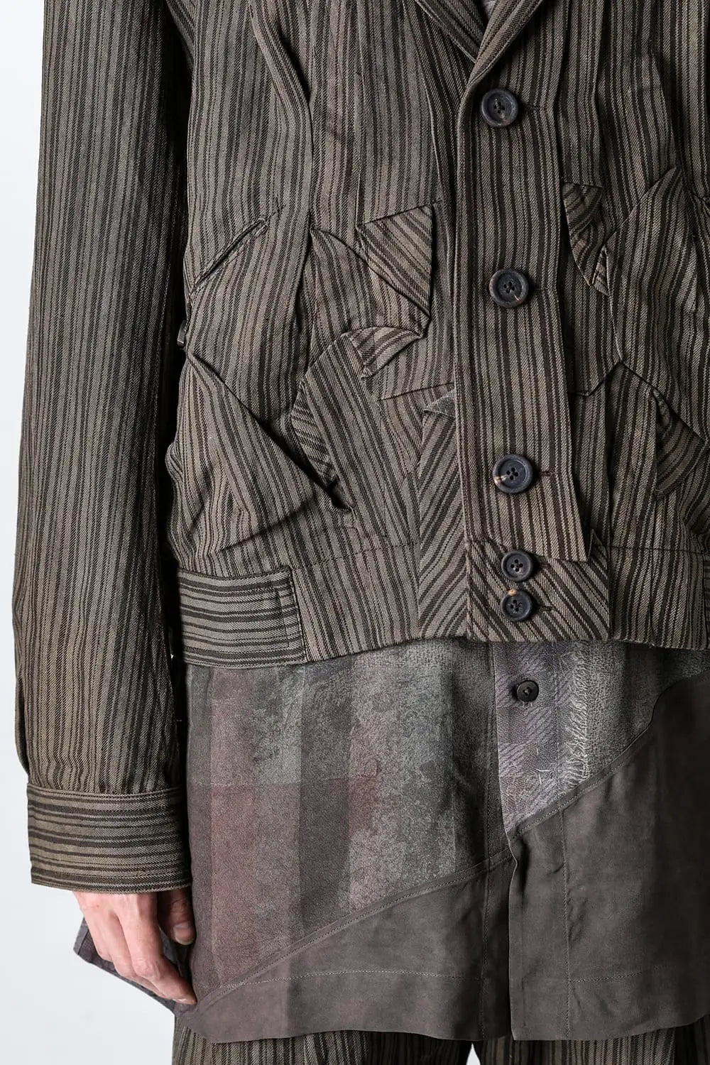 Cropped Winkle Pleats Jacket