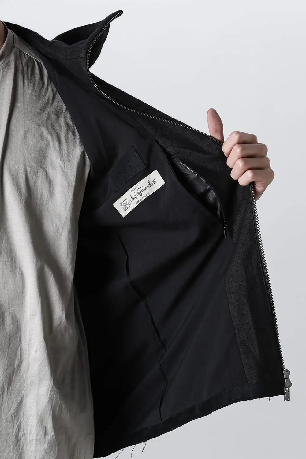 Hooded jacket soft nubuck cow leather