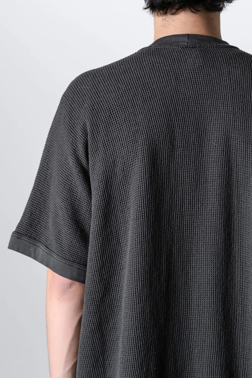 BACIC MESH TEE Cotton Mesh BLACK