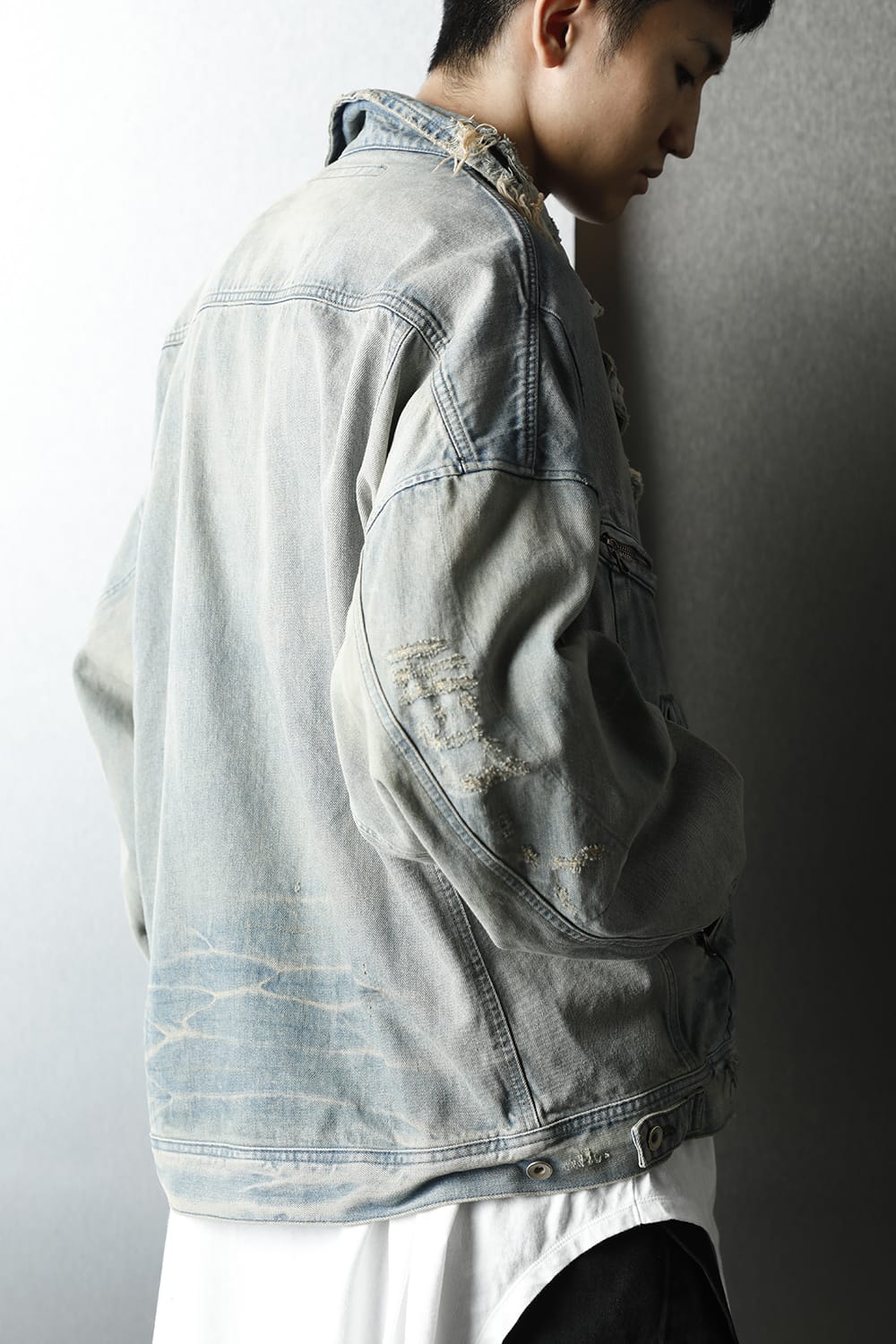 Damaged Biker Denimjacket Indigo