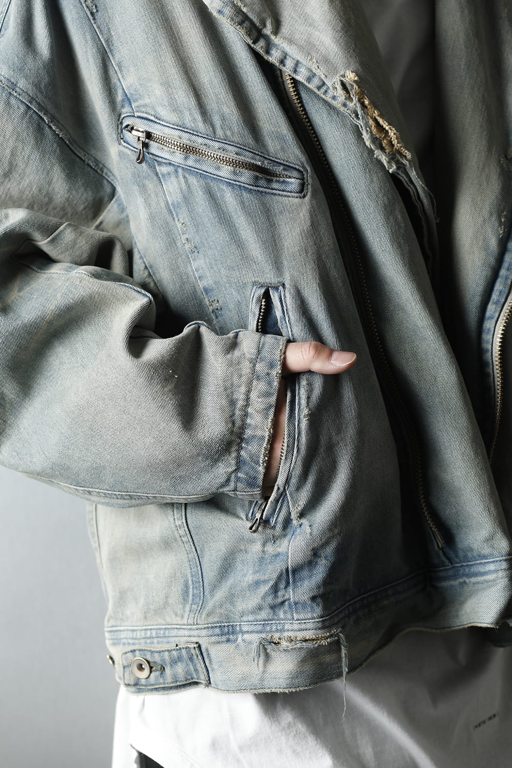 Damaged Biker Denimjacket Indigo