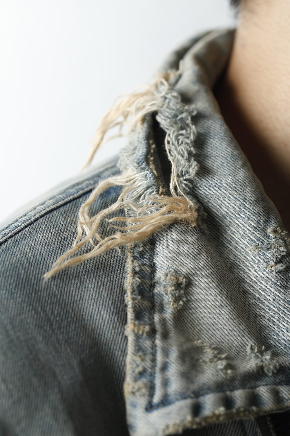 Damaged Biker Denimjacket Indigo