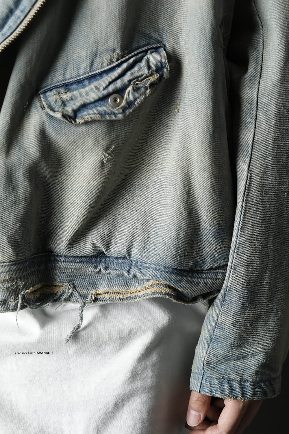 Damaged Biker Denimjacket Indigo