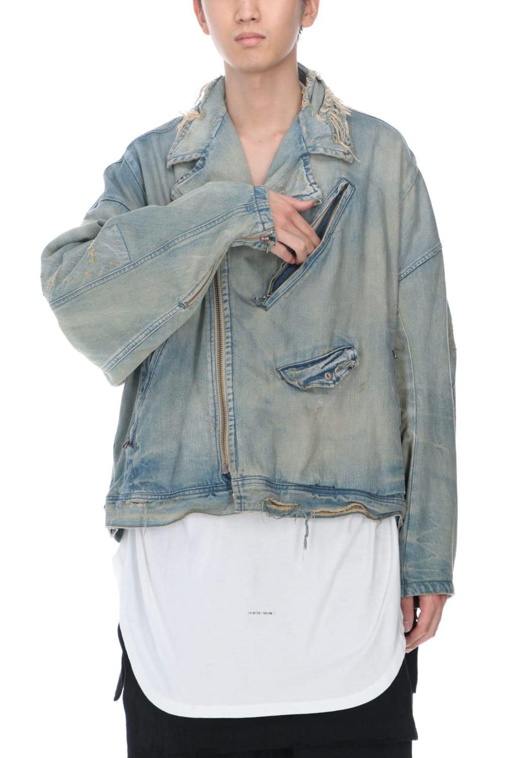 Damaged Biker Denimjacket Indigo