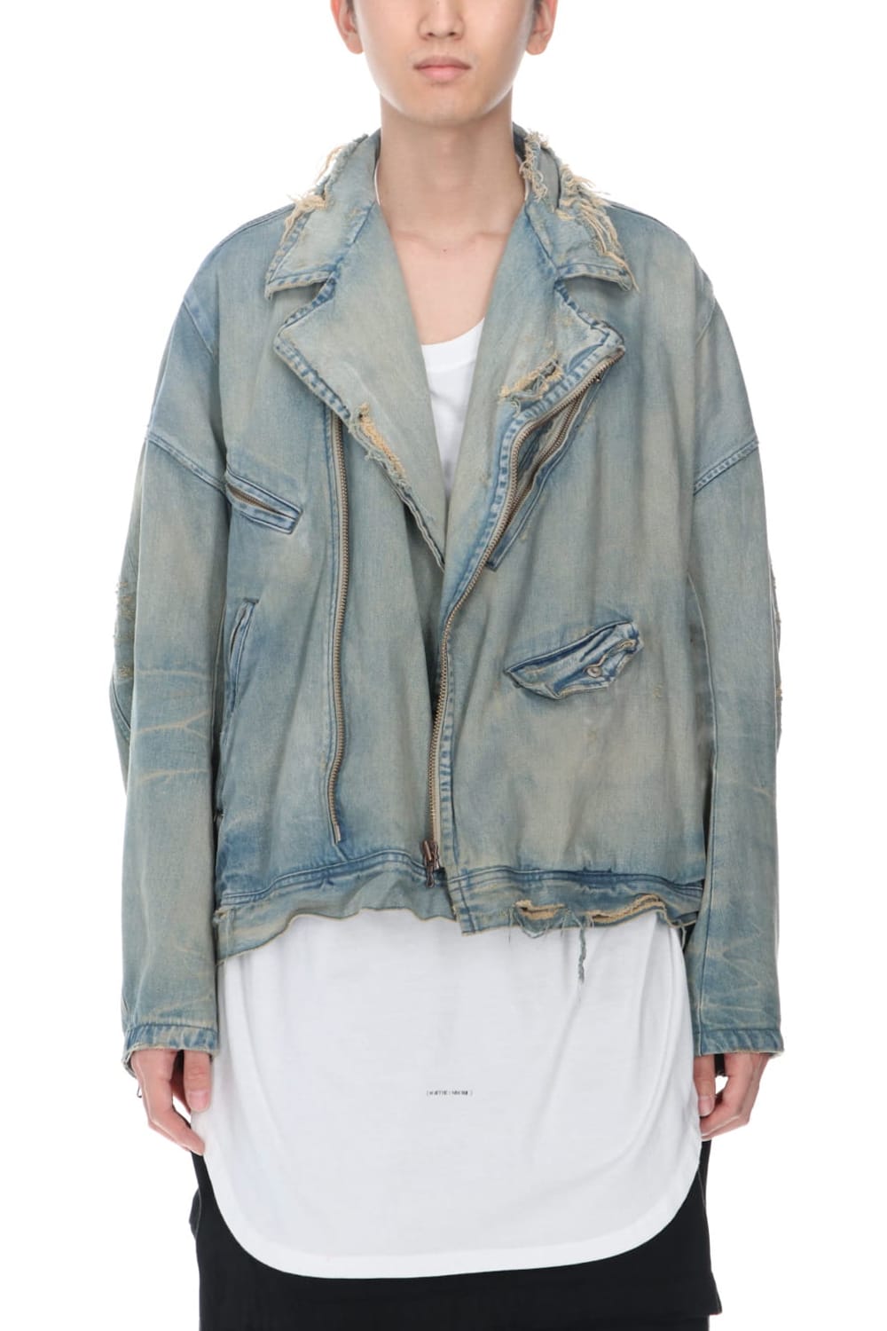 Damaged Biker Denimjacket Indigo