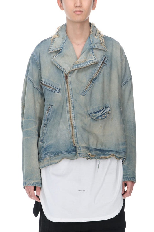 Damaged Biker Denimjacket Indigo
