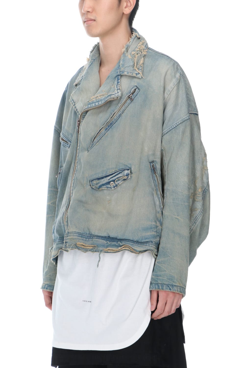 Damaged Biker Denimjacket Indigo