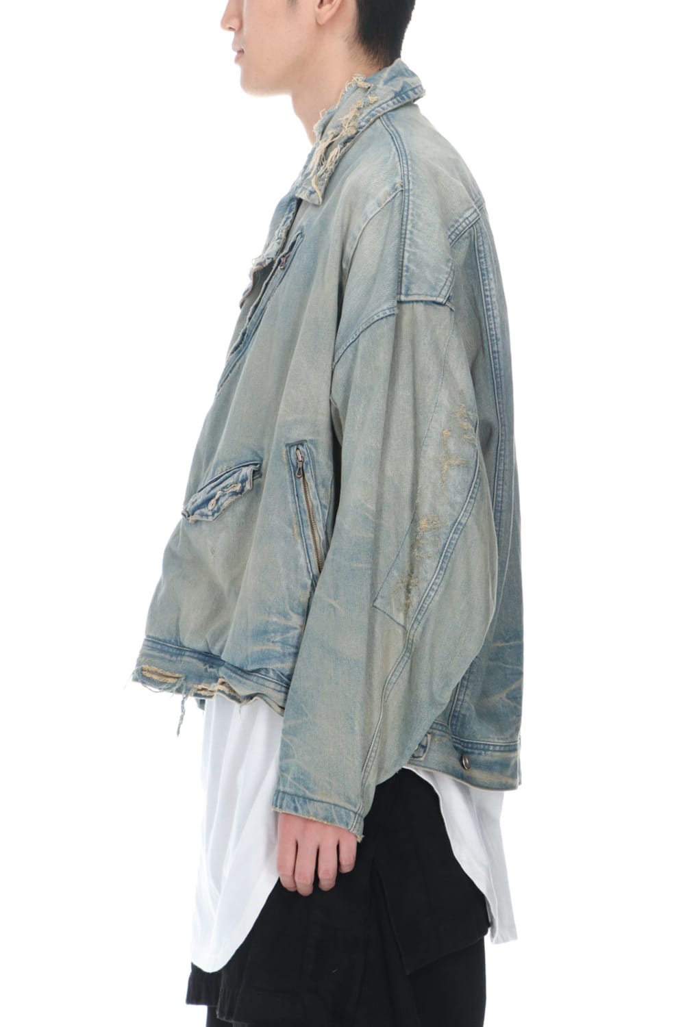 Damaged Biker Denimjacket Indigo