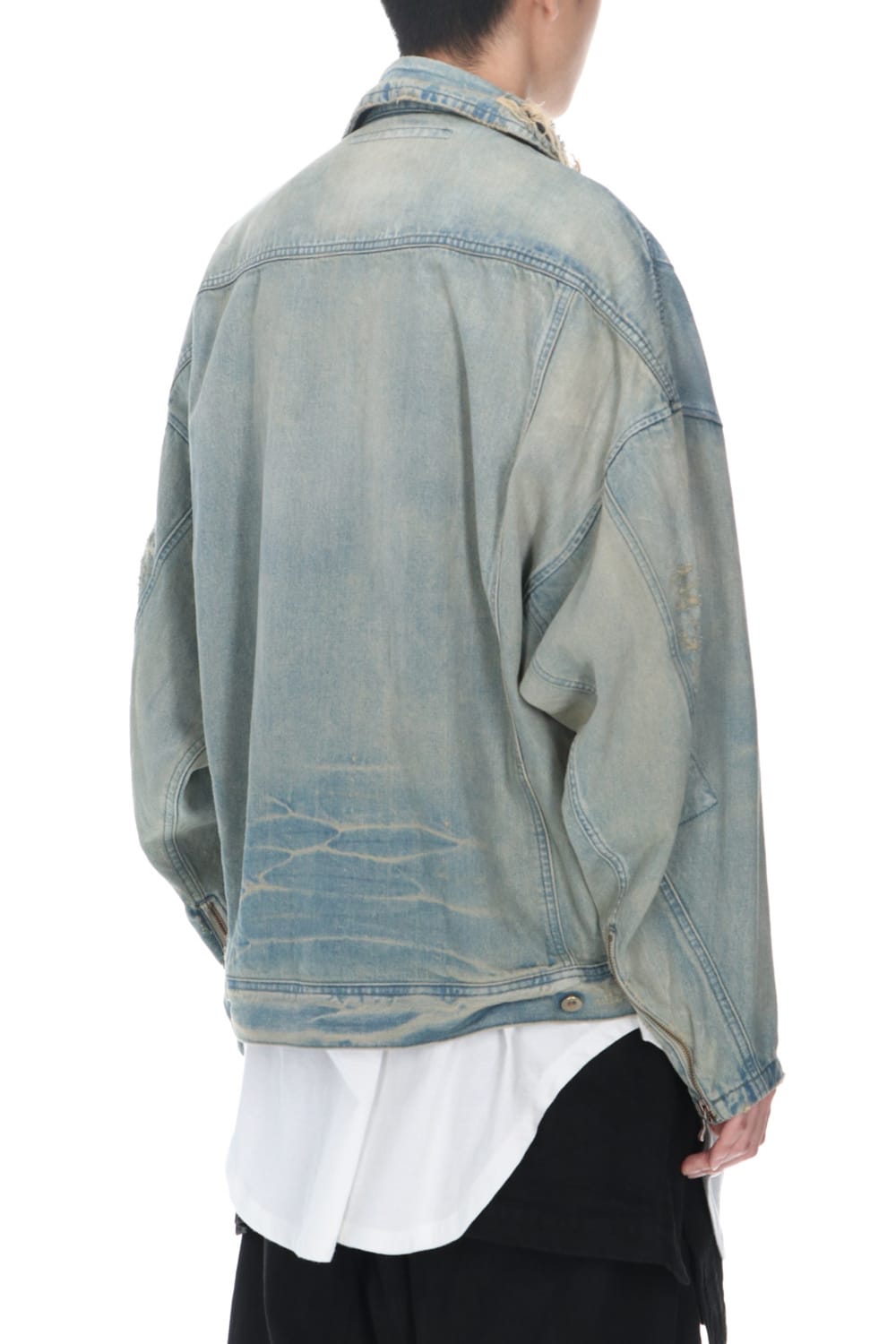 Damaged Biker Denimjacket Indigo