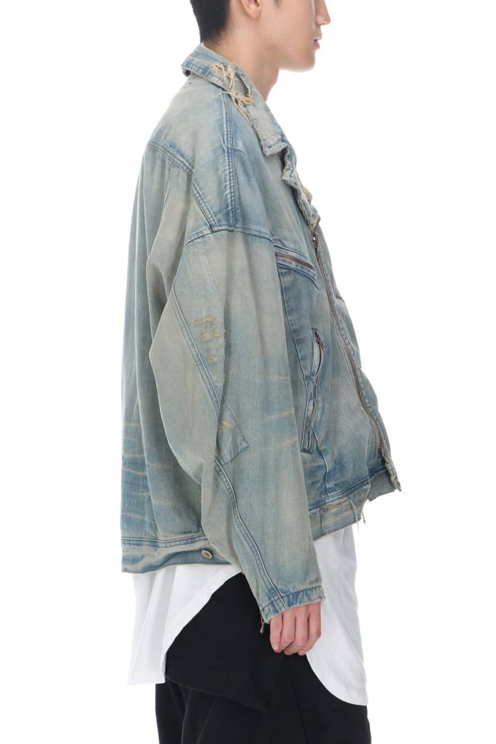 Damaged Biker Denimjacket Indigo