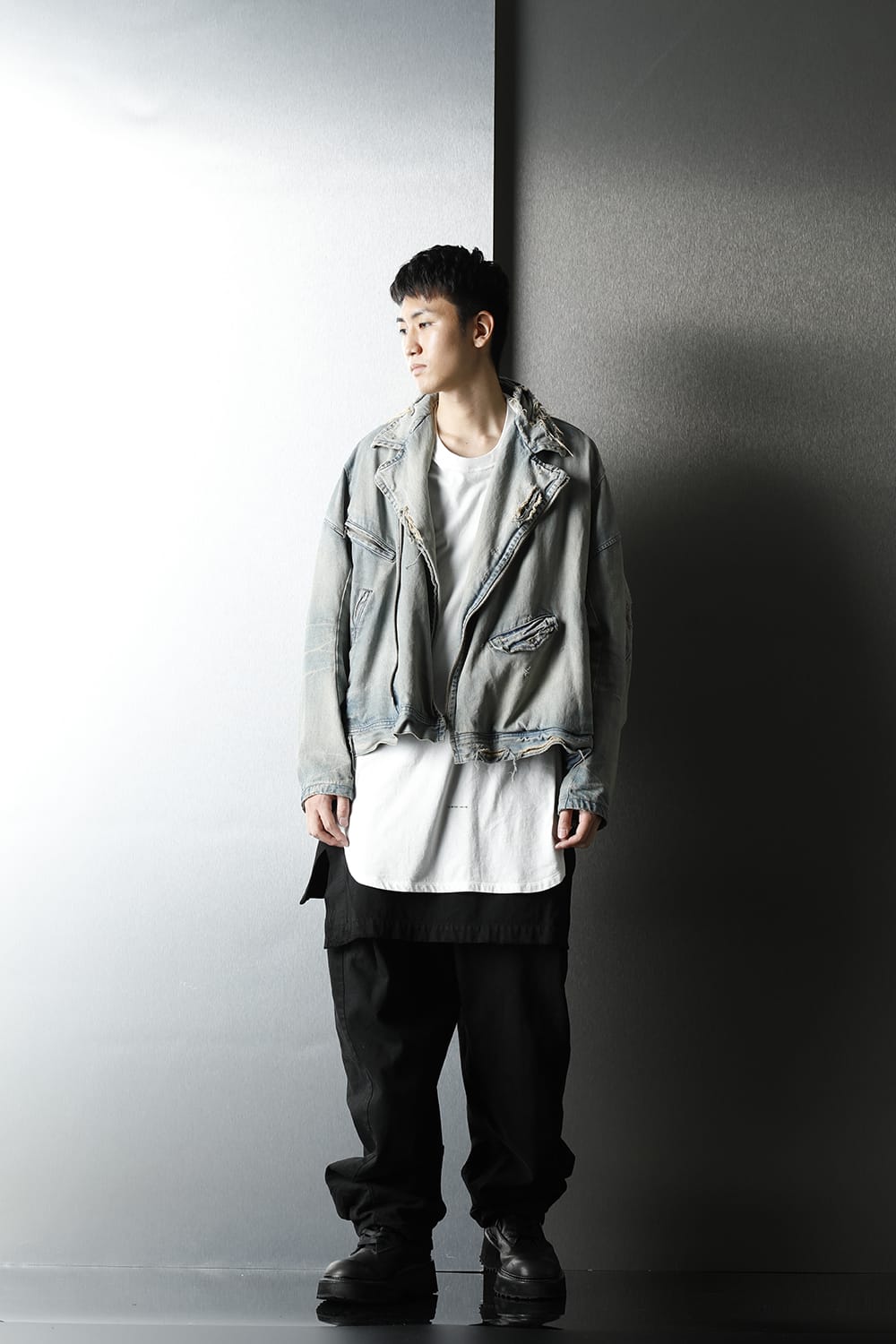 Damaged Biker Denimjacket Indigo