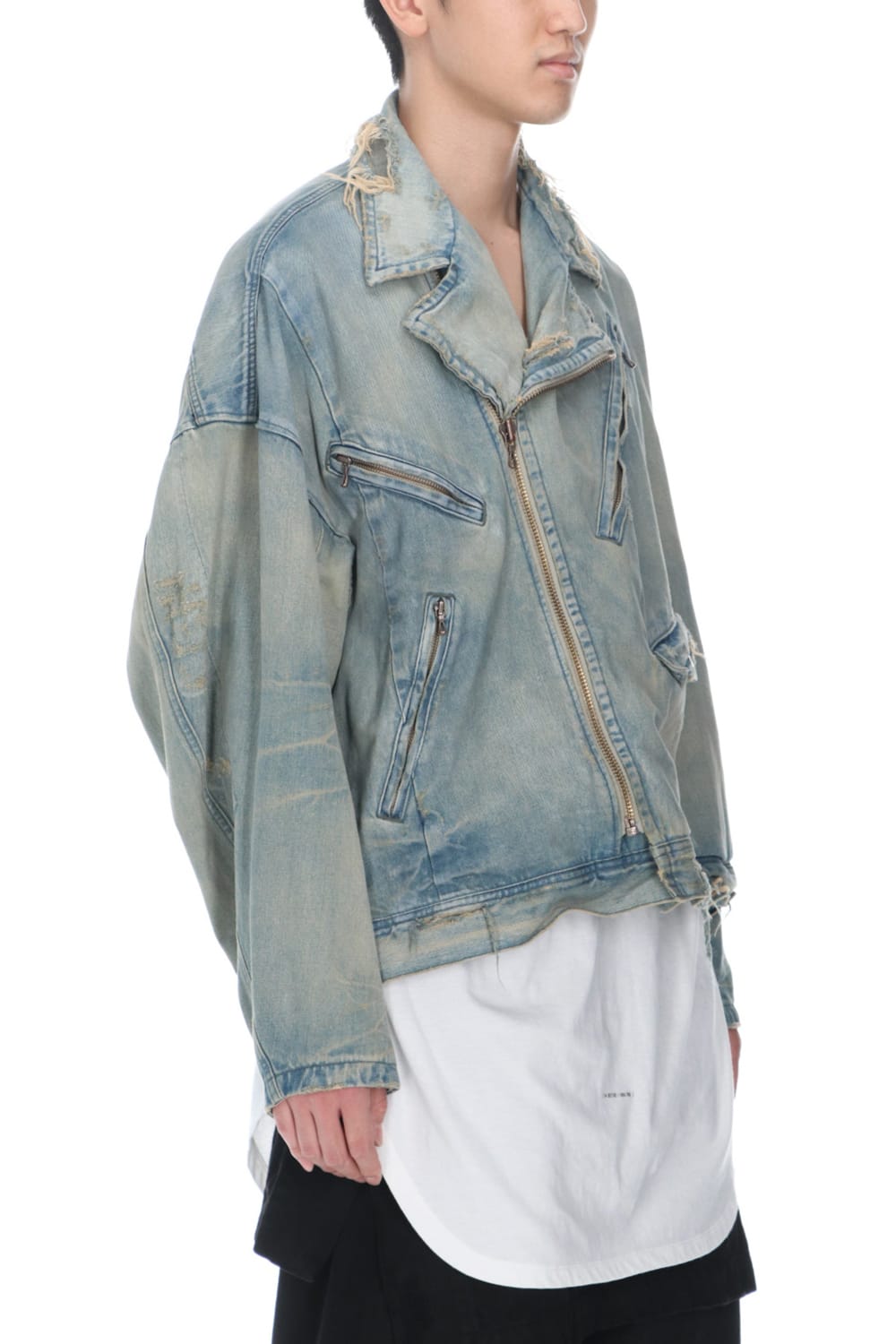 Damaged Biker Denimjacket Indigo