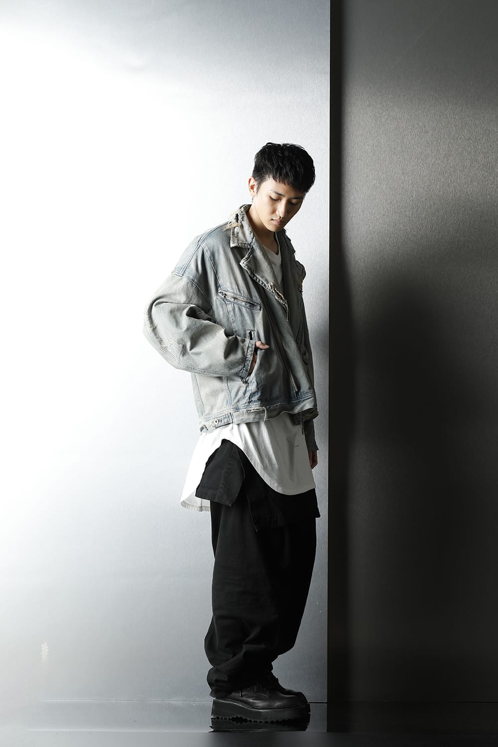 Damaged Biker Denimjacket Indigo