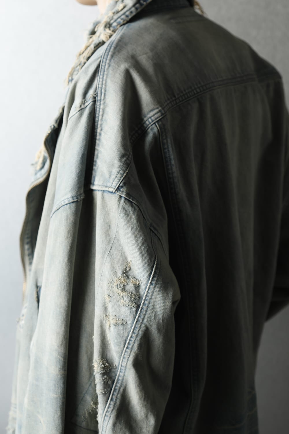 Damaged Biker Denimjacket Indigo
