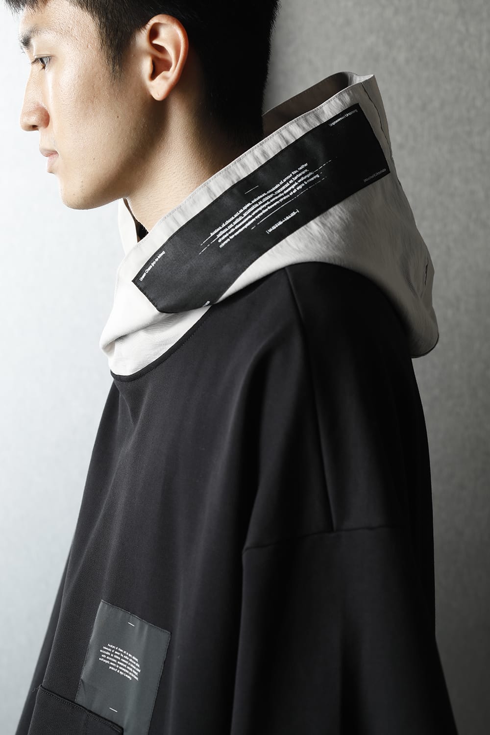 Nylon combo Hooded parka