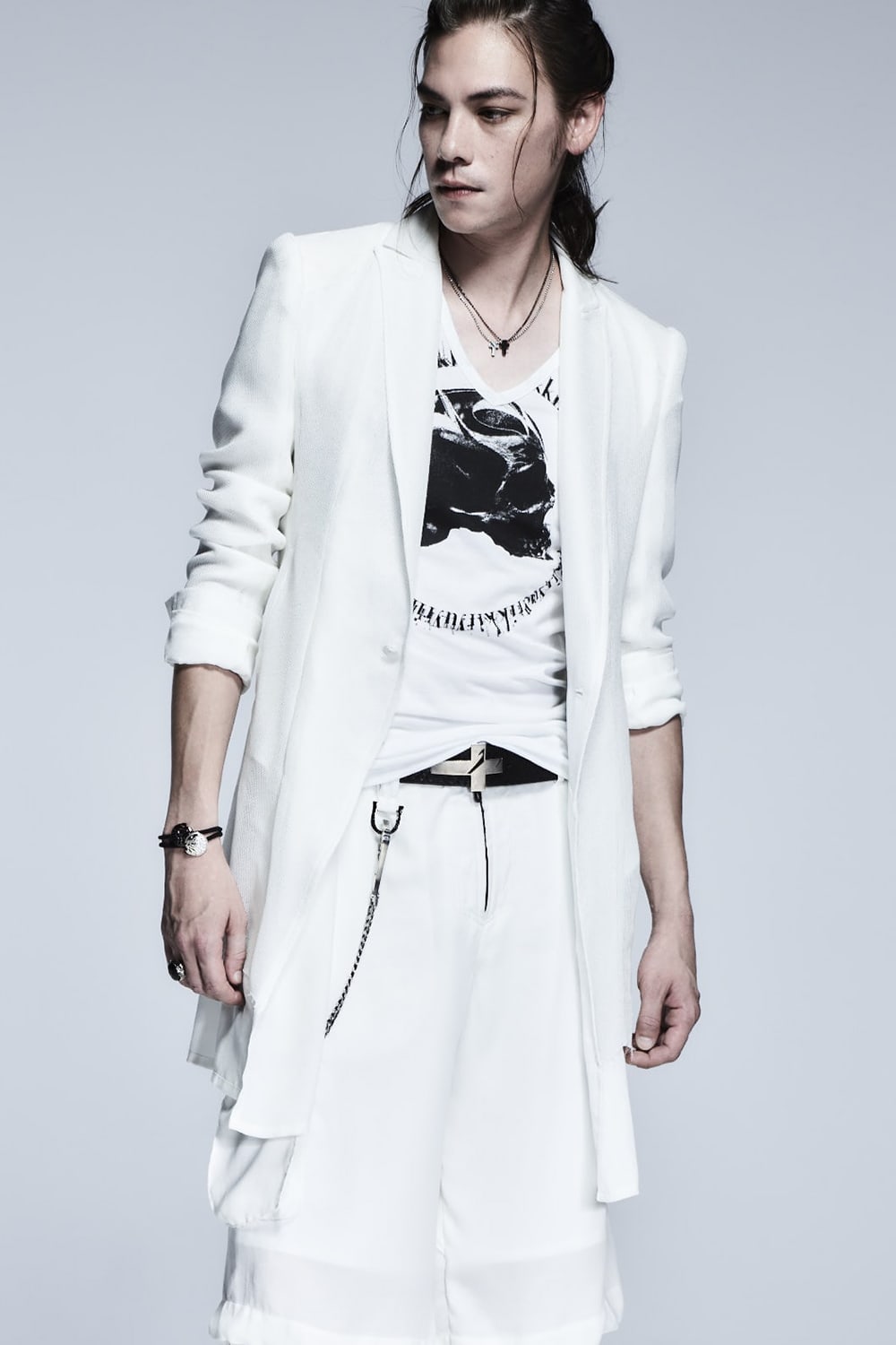 Layerd Long Jacket White