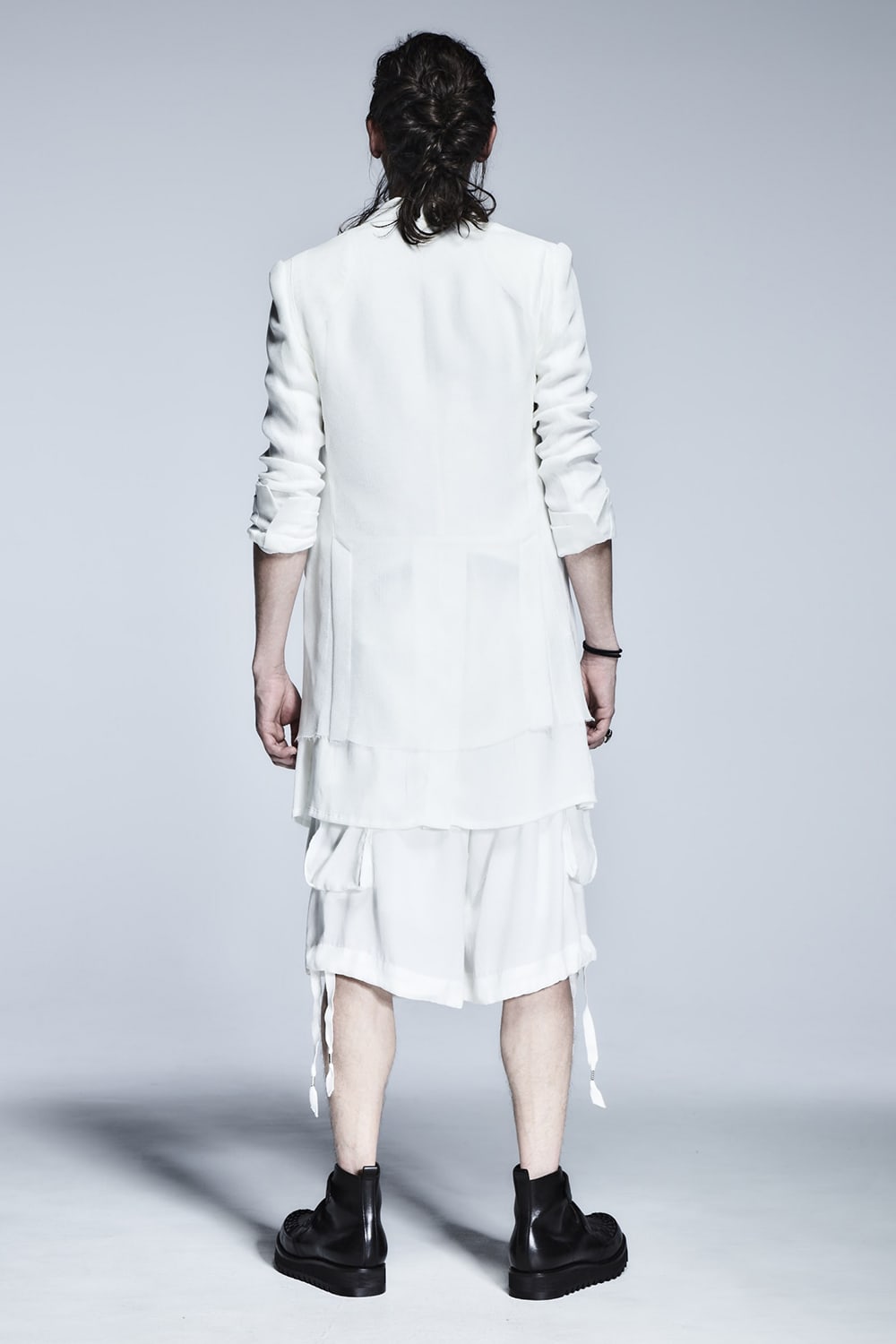 Layerd Long Jacket White