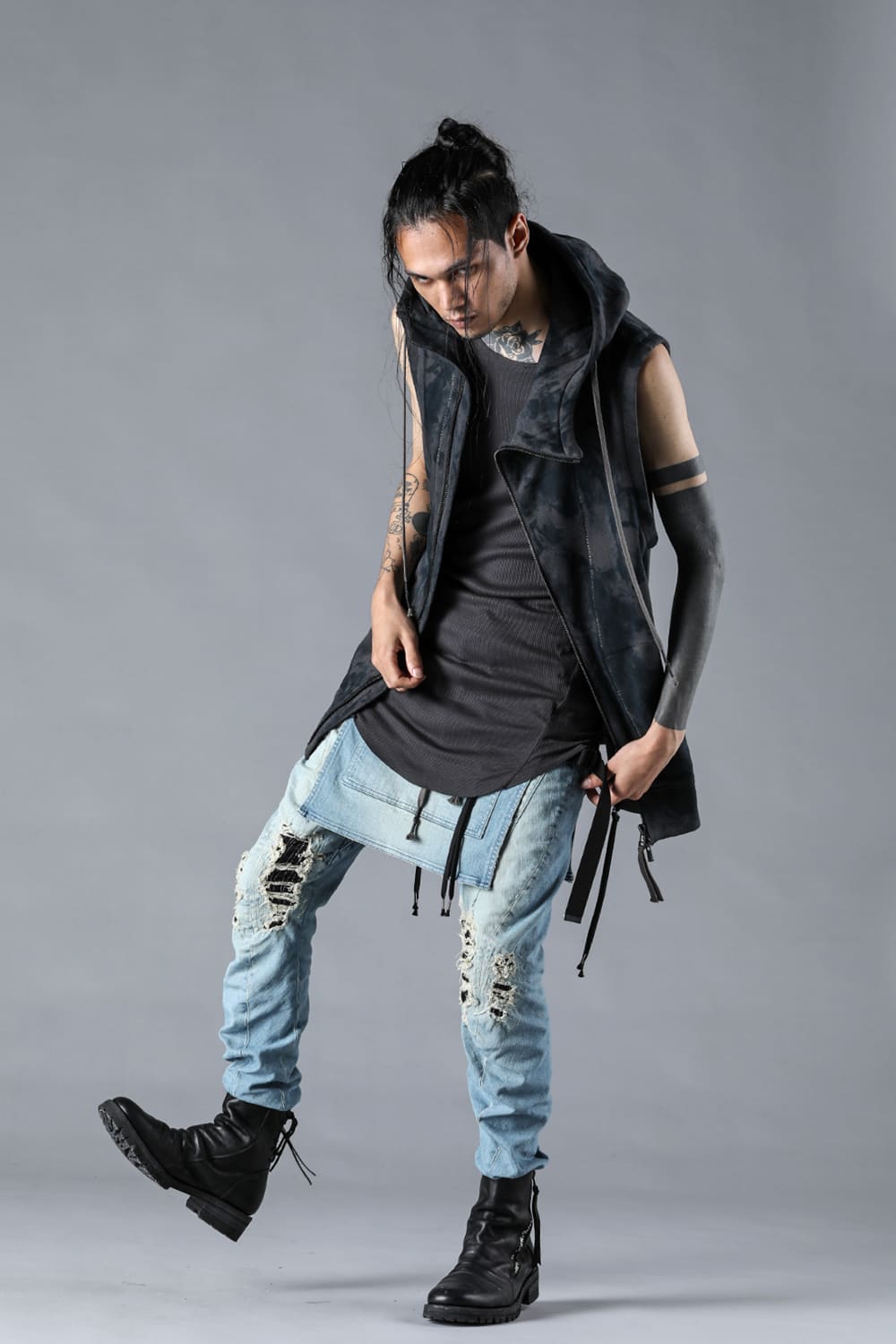 Untwisted Fleece-Line Coate Hooded Vest