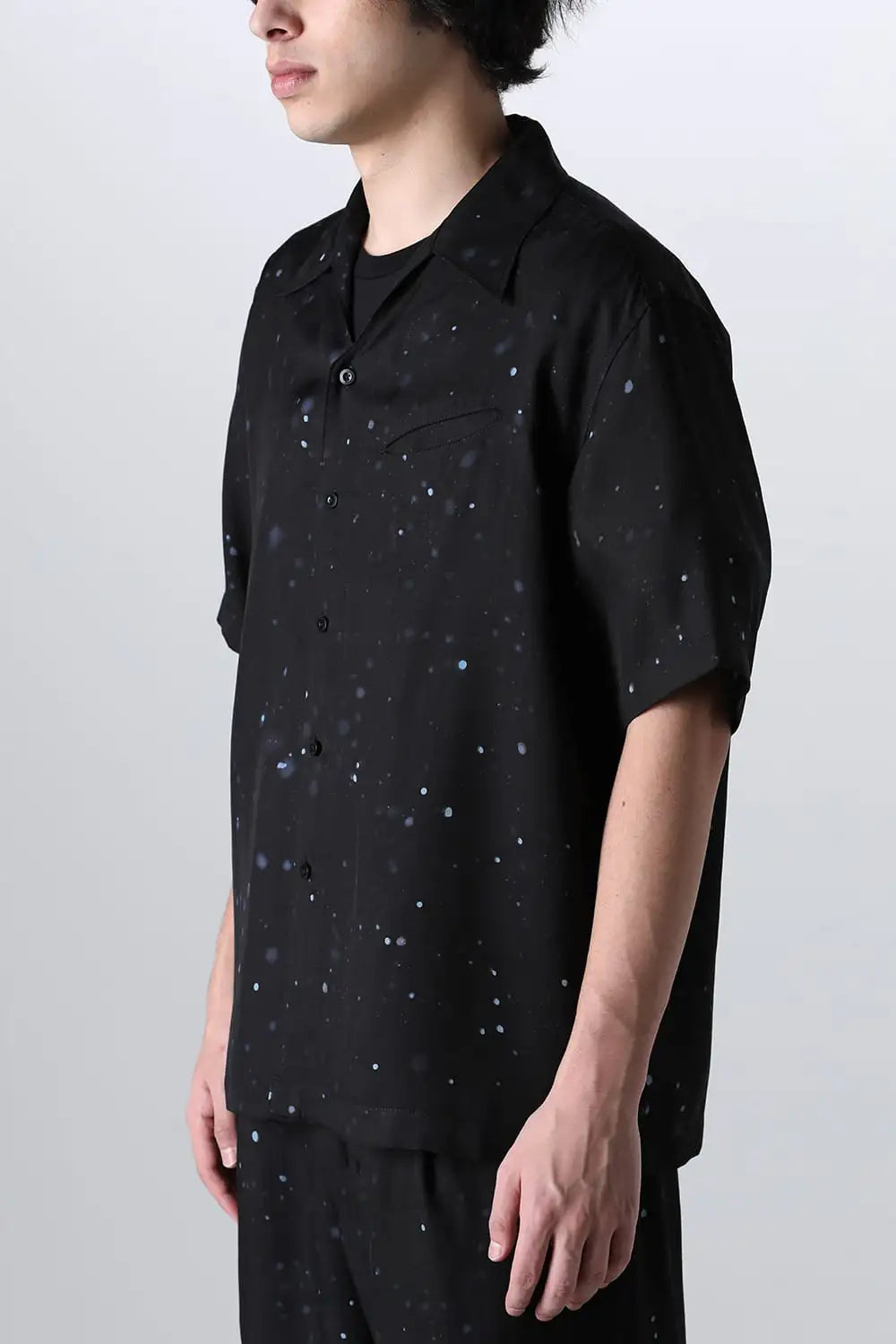 Slash Pocket Short Sleeved Shirt Black