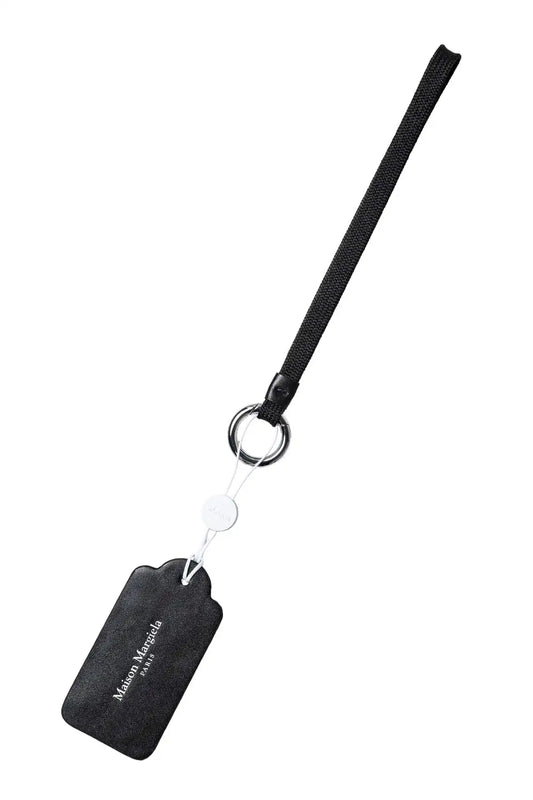 Tag Key Ring With Short Lace Black