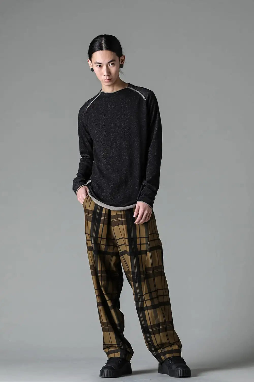 ロングスリーブ ハイツイストコットン Black