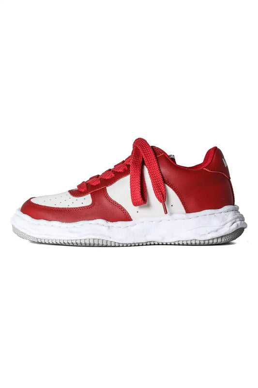 WAYNE original sole cow leather Low-Top sneaker Red / White