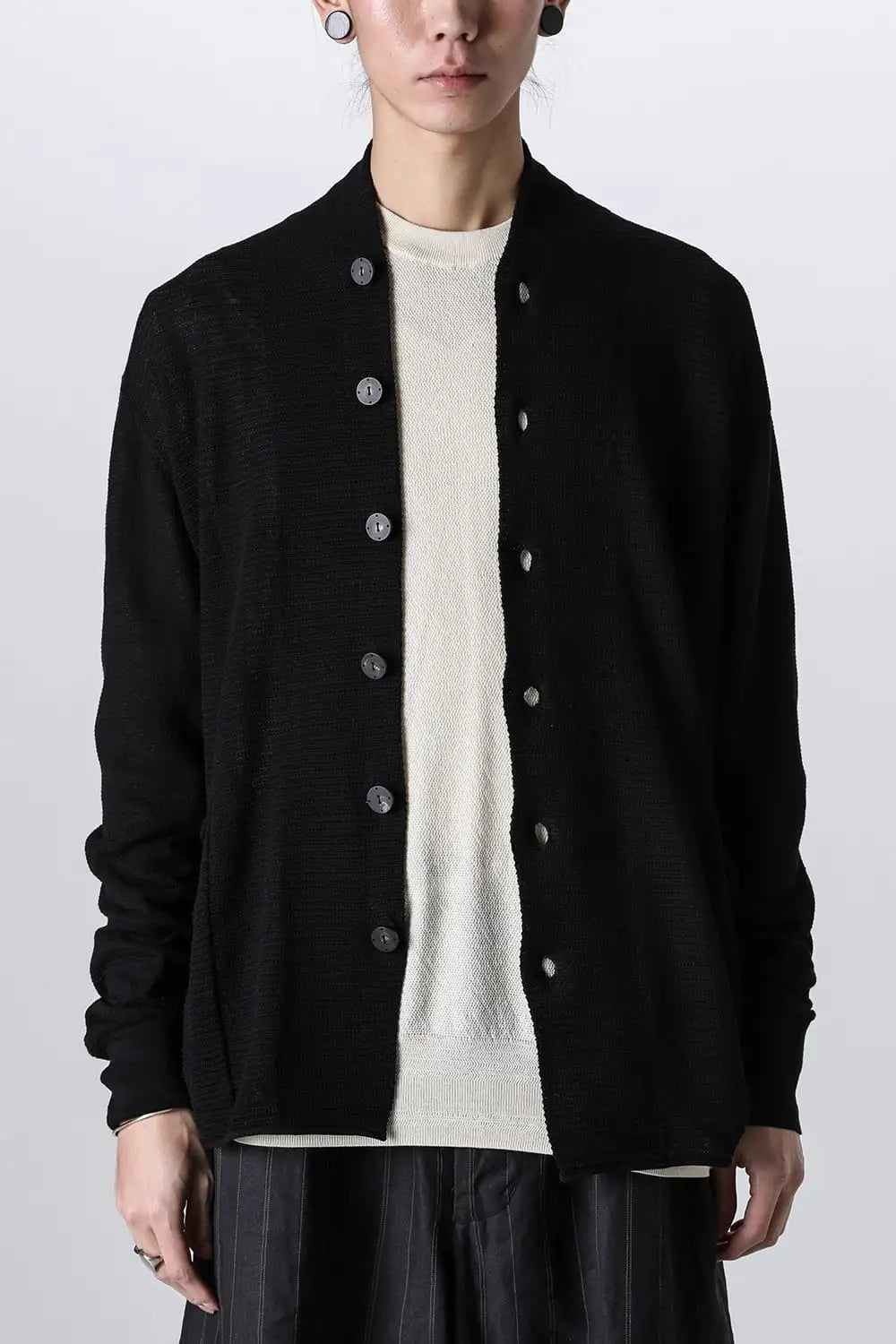 Knit cardigan cotton / linen / silk Black