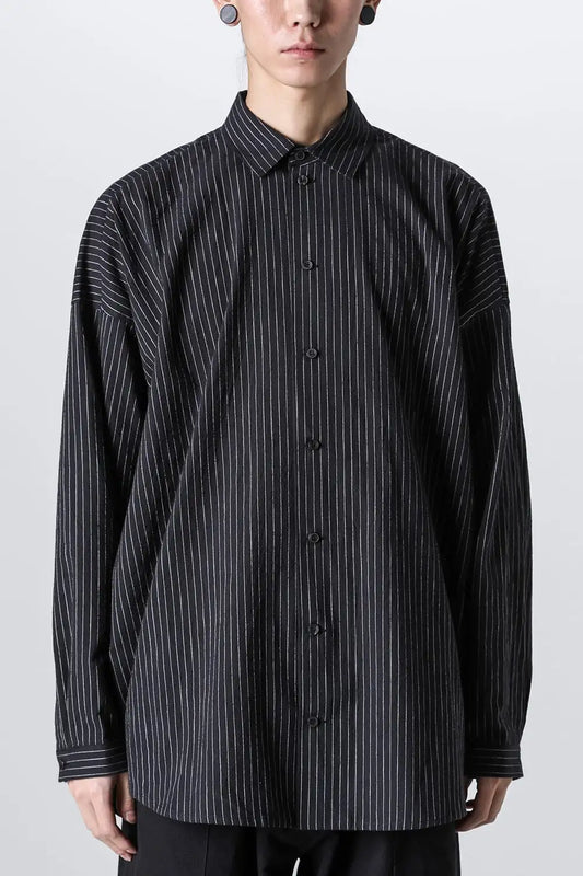 SHIRT#100 Cotton Shirting Black Stripe