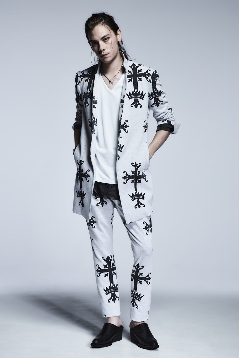 Layerd T-Shirts White×Black