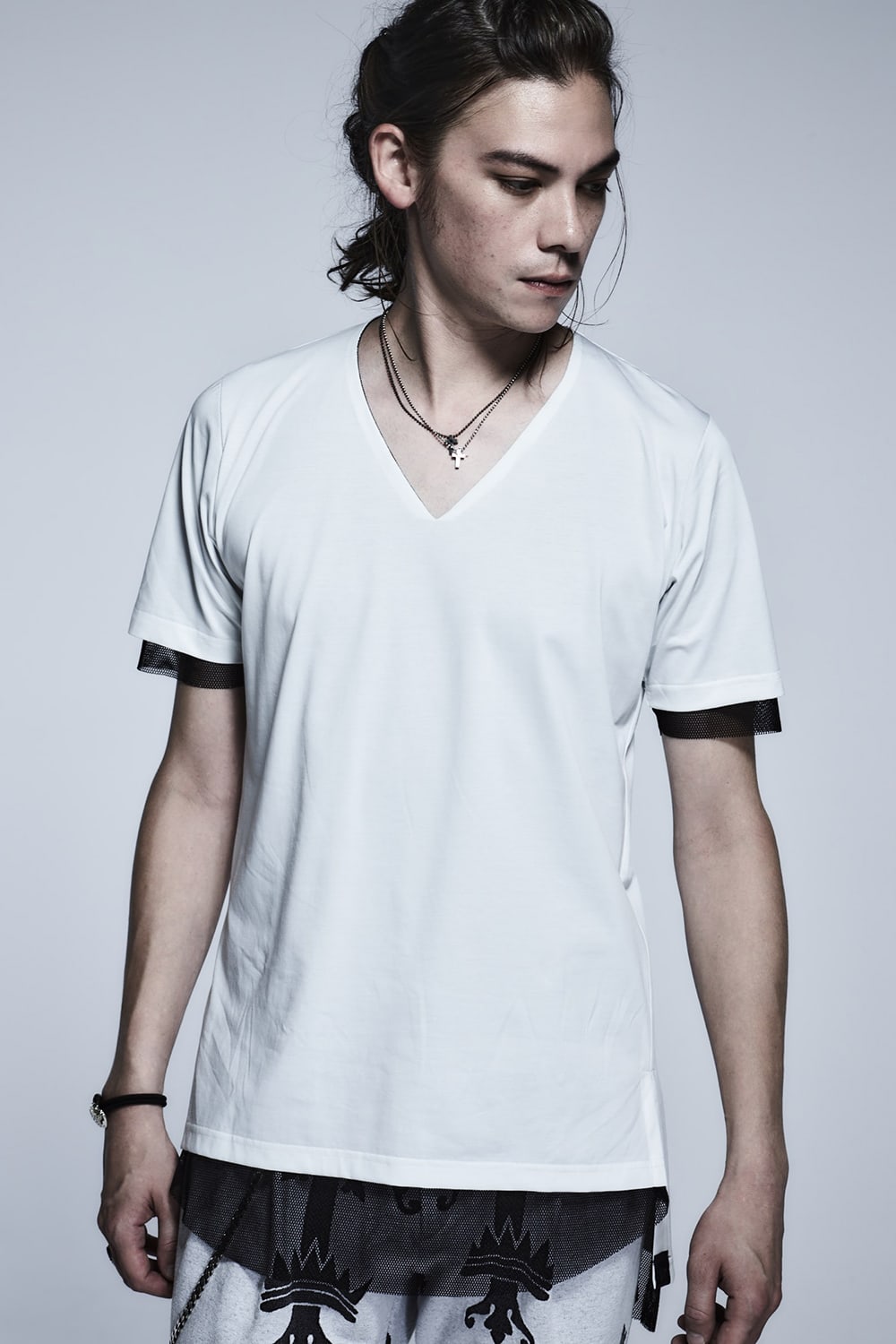 Layerd T-Shirts White×Black