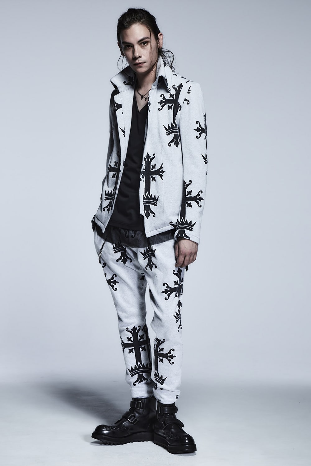 レイヤード Tシャツ ブラック×ブラック