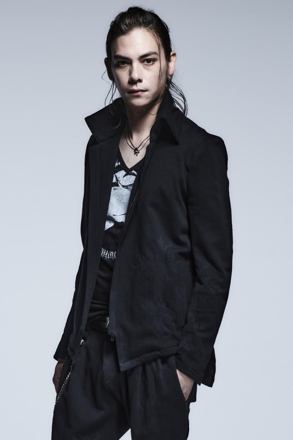 High Collar Short Jacket Black