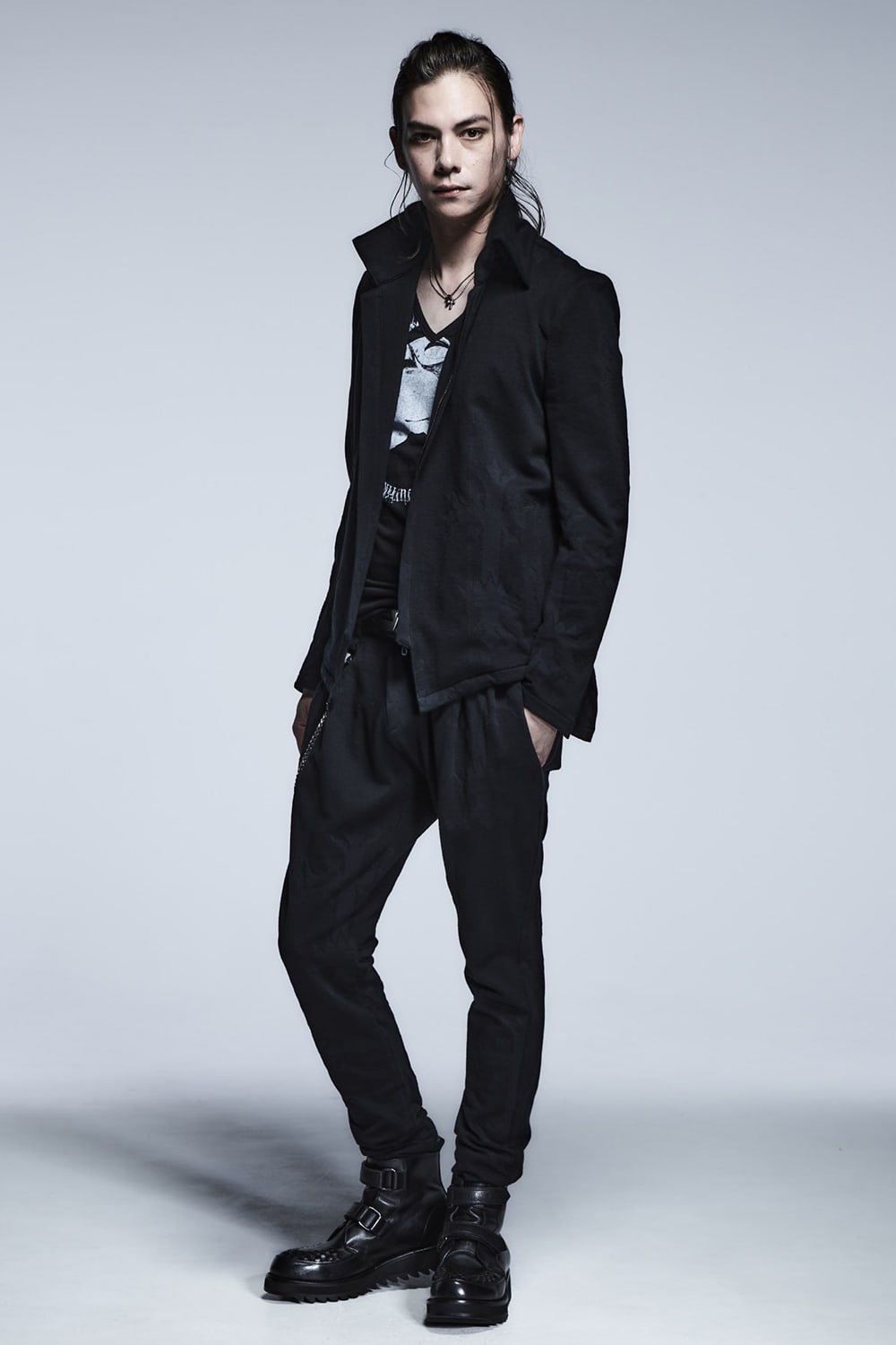 High Collar Short Jacket Black