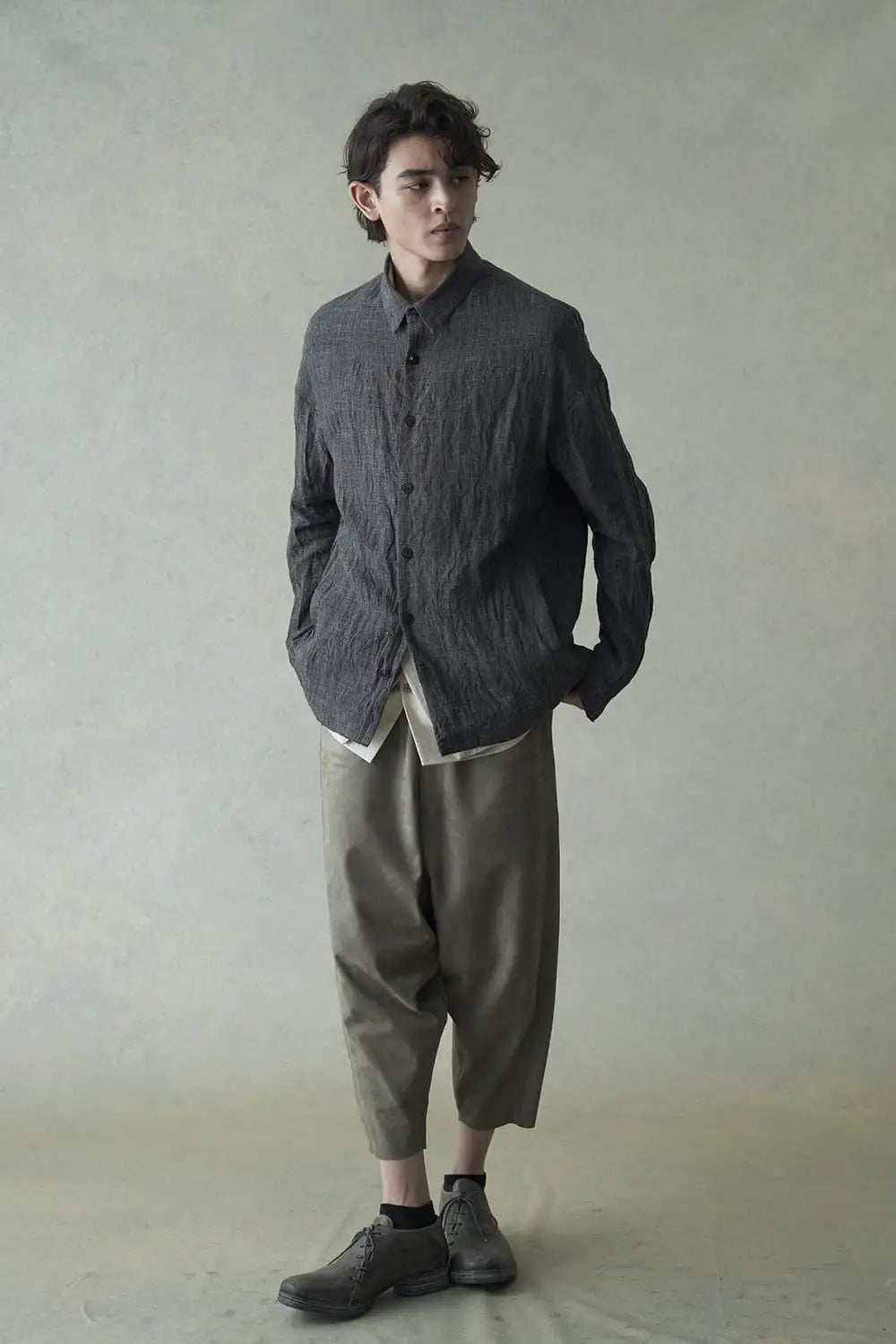 ジャケット リネン グレンチェック