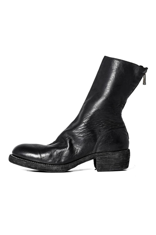 Back Zip Boots Double Sole Wide Model - Horse Full Grain Leather