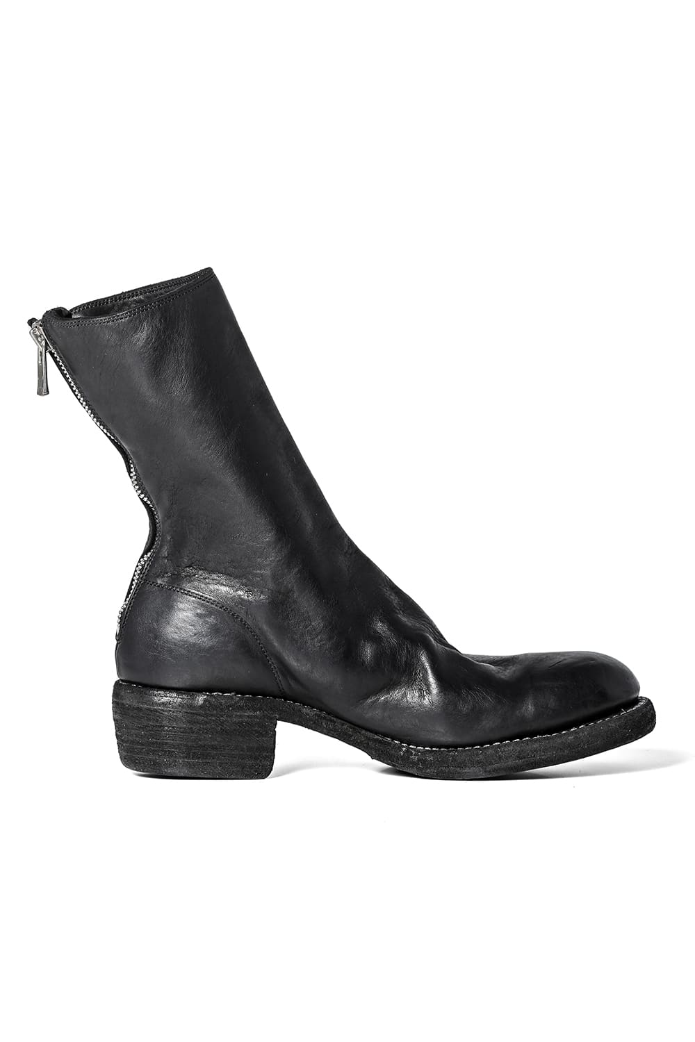 Back Zip Boots Double Sole Wide Model - Horse Full Grain Leather