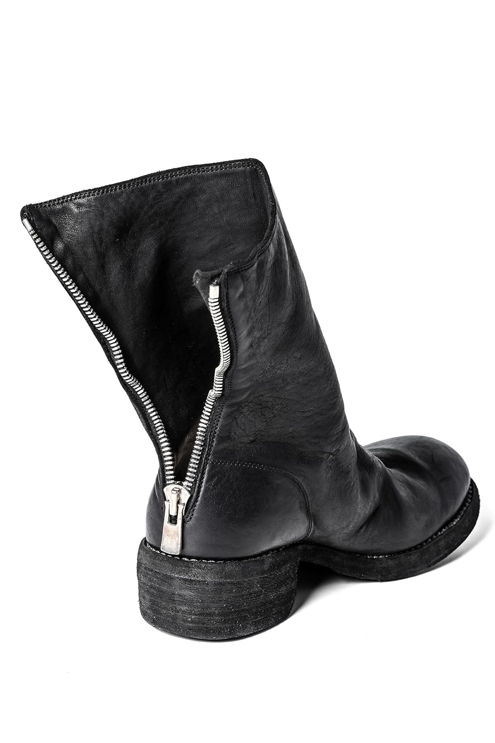 Back Zip Boots Double Sole Wide Model - Horse Full Grain Leather