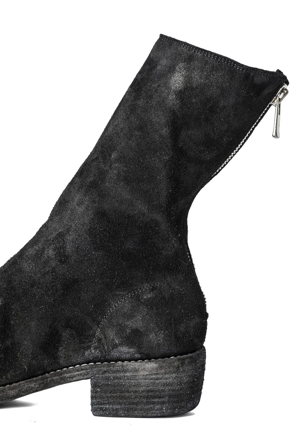 Back Zip Boots Double Sole Wide Model - Horse Reverse Leather