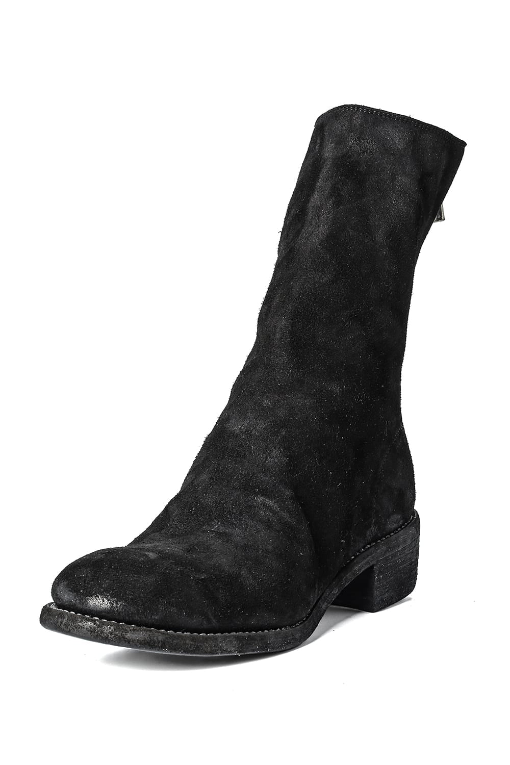 Back Zip Boots Double Sole Wide Model - Horse Reverse Leather