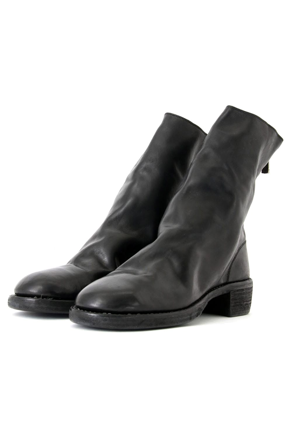 Back Zip Boots Double Sole - Horse Full Grain Leather