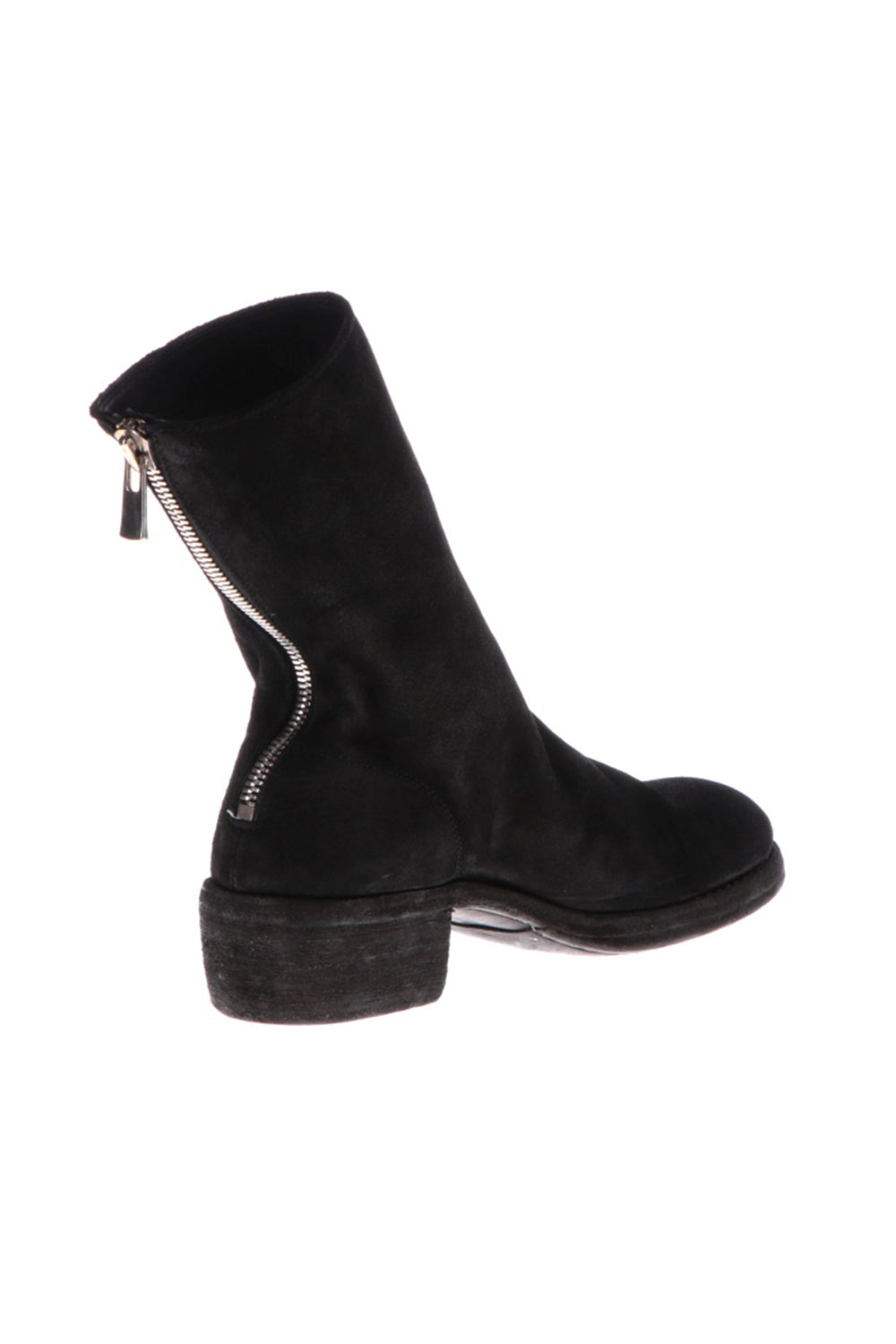 Back Zip Boots Double Sole - Reverse Horse Leather