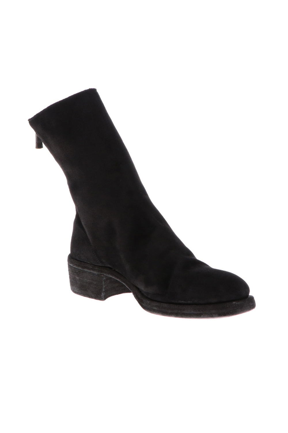 Back Zip Boots Double Sole - Reverse Horse Leather